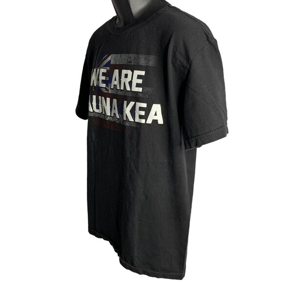 We Are Mauna Kea Hawaiian T Shirt M Black Crewneck Short Sleeve Double Sided - Picture 3 of 7